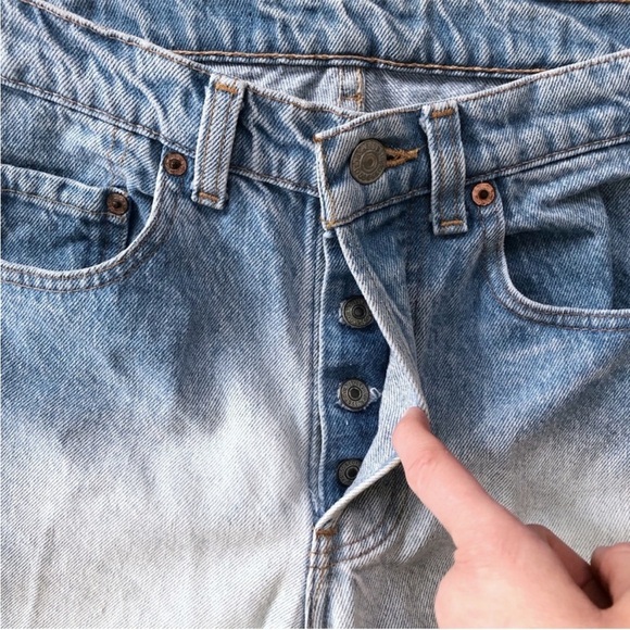 Vintage Levi’s 501 70s Reworked High Rise Straight Leg Bleached Jeans - Picture 4 of 8